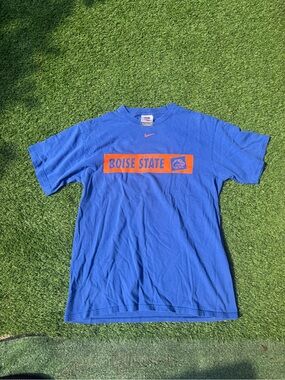 Nike Royal Blue Boise State Graphic Tee with Orange Logo